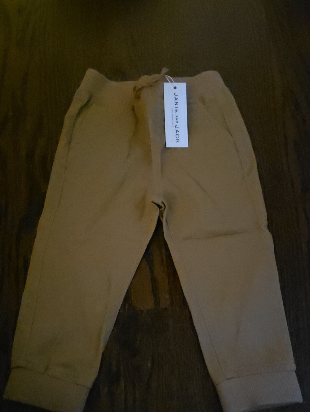 Janie and Jack Camel/Tan Drawstring Jogger Pants